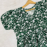 Frock Feeding Nighty, Free Size, Ankle Length, Tie-Up, Puff Sleeve Sleepwear in Softest Cotton Fabric (Bra Size 34"-38" | 50”-52″ length)
